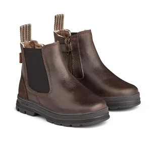 Wheat Dziecięce buty dziecięce Chelsea, kozaki zimowe Chai, wełna Tex, 90% skóra, 10% zamsz, oddychające, wodoodporne buty śnieżne, 3053 Dark Brown, 30 EU - Buty dla dziewczynek - miniaturka - grafika 1