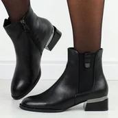 Botki damskie - Czarne botki damskie na obcasie Vinceza 58347 - miniaturka - grafika 1