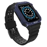 Etui i futerały do telefonów - Protect Strap Band opaska z etui do Watch 7 / 6 / 5 / 4 / 3 / 2 / SE (45 / 44 / 42mm) obudowa pancerny pokrowiec na zegarek czarny - miniaturka - grafika 1