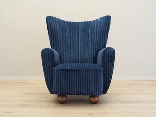 Fotel granatowy, skandynawski design, produkcja: Dania - Fotele - miniaturka - grafika 1