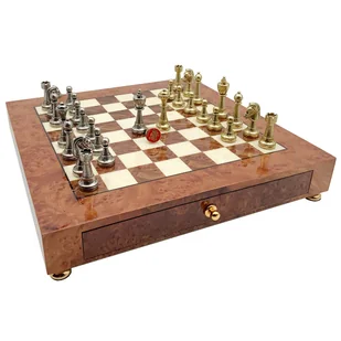 Ekskluzywne szachy Staunton z mosiądzu na drewnianej planszy 42×42 cm - Gry planszowe Ekskluzywne szachy Staunton z mosiądzu na drewnianej planszy 42×42 cm - Gry planszowe - miniaturka - grafika 1