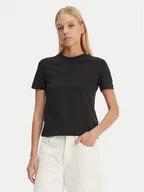 Koszulki i topy damskie - Calvin Klein T-Shirt LV044C905G Czarny Regular Fit - miniaturka - grafika 1