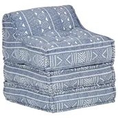 Pufy i podnóżki - vidaXL Puff modułowy, indygo, tkanina vidaXL - miniaturka - grafika 1