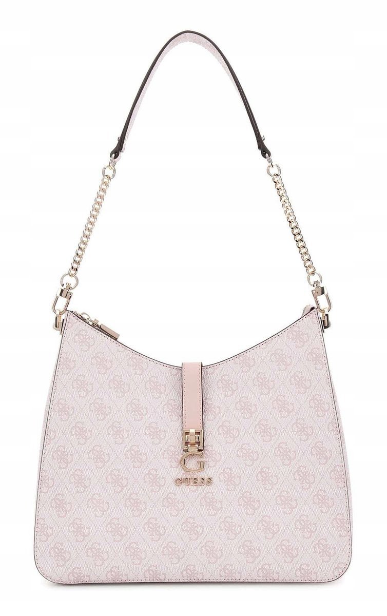 GUESS Torba Damska Duża Elegancka torebka na ramię Logo Wzór Różowa
