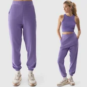 Dresy damskie - Spodnie Damskie 4F Joggery Dresowe Fioletowe 4FRSS24TTROF1054 XXL Fioletowy - miniaturka - grafika 1