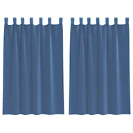 Zasłony - vidaXL Zasłony woalowe z kieszeniami na drążek 2 szt. Royal Blue - miniaturka - grafika 1