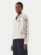 Bluzy damskie - adidas Bluza Animal Print 3-Stripes JM1860 Beżowy Loose Fit - miniaturka - grafika 1