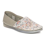 Półbuty damskie - Maciejka Półbuty Damskie Skórzane Beżowe W Kwiaty-37 - miniaturka - grafika 1