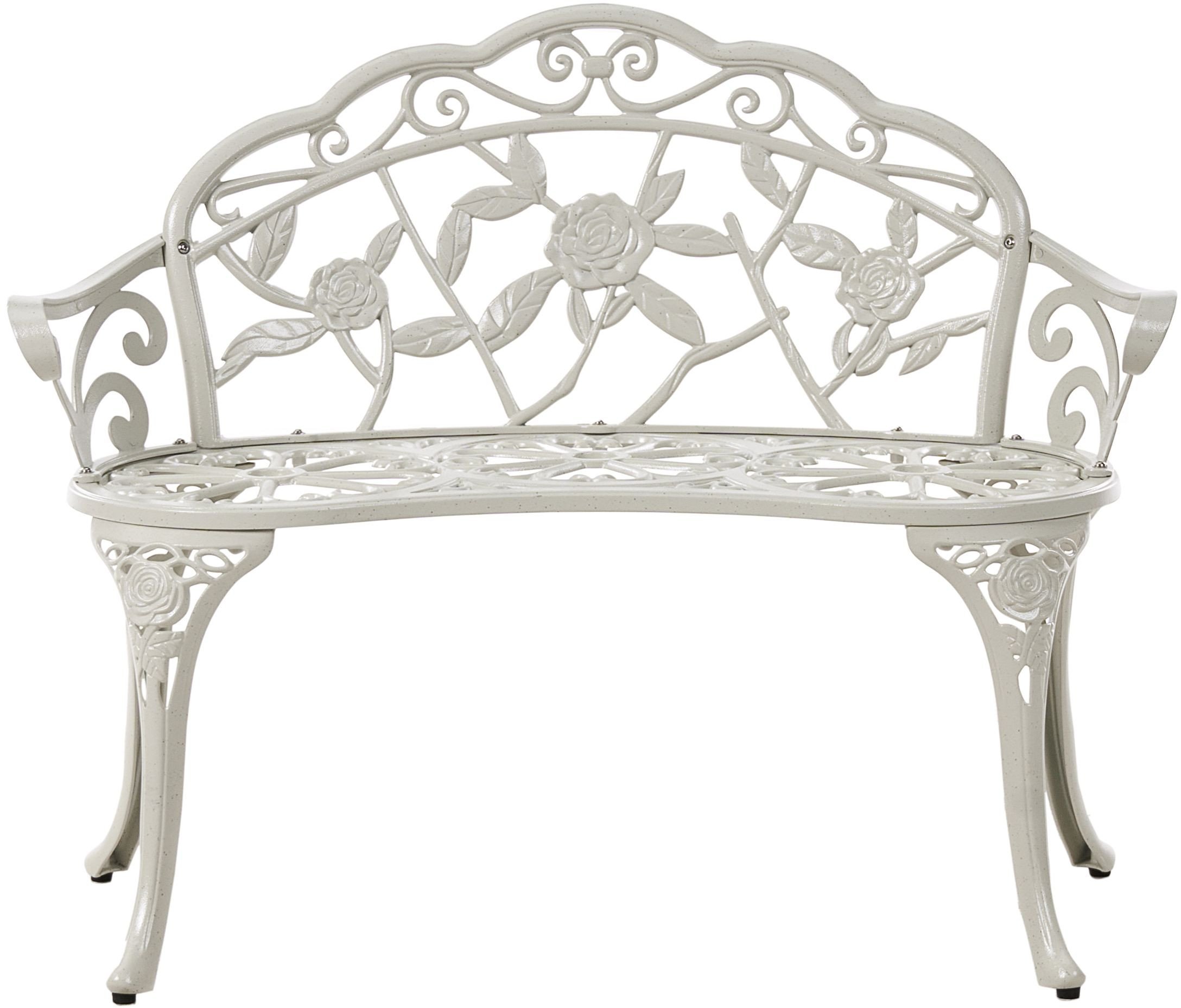 Beliani Ławka ogrodowa PIURA 88 cm Metal Biały