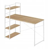 Biurka - ELIOR Biurko Komputerowe MAX 4.0 - sonoma / nogi białe - miniaturka - grafika 1