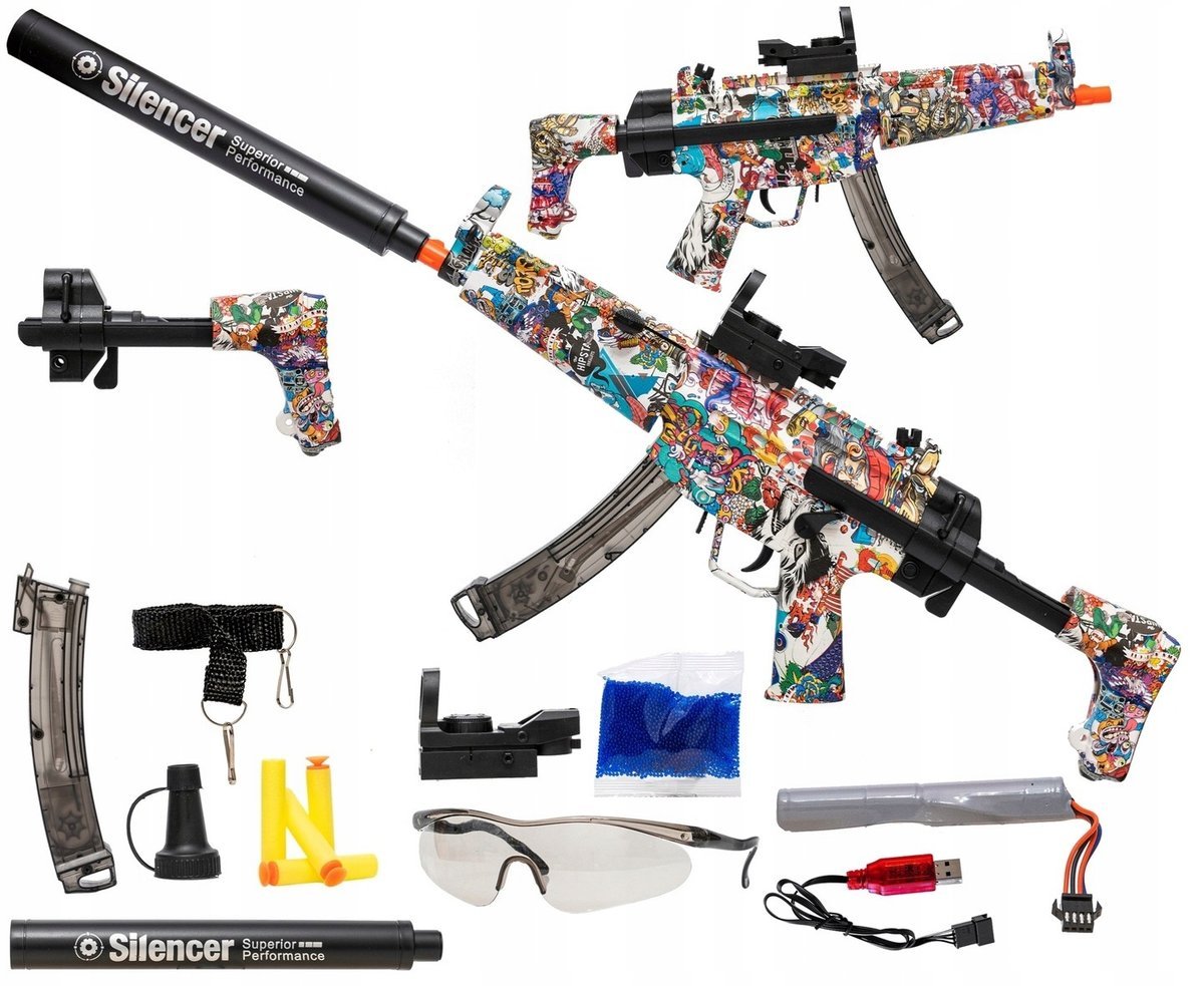 Karabin Pistolet Automat Na Kulki Żelowe Regulowana Kolba Duży Elektryk