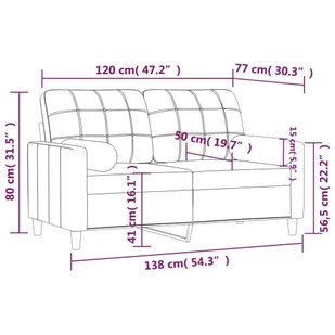 2-osobowa sofa z poduszkami, ciemnoszara, 120 cm, tkanina - Sofy i kanapy - miniaturka - grafika 9