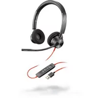 Słuchawki bluetooth - Poly Blackwire 3320 Zestaw suchawkowy USB-A z certyfikatem Microsoft Teams - miniaturka - grafika 1