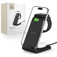 Ładowarki do telefonów - Ładowarka indukcyjna TECH-PROTECT QI15W-A36 3w1 3w1 10W Czarny - miniaturka - grafika 1