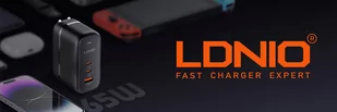 Ładowarka 65W GaN LDNIO Q366 3x USB USB-C PD QC - Ładowarki do telefonów - miniaturka - grafika 1