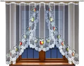 Firany - Firana Wzór 21906 300X130Cm Owoce, Jabłuszka Malowane, Kuchnia (Z Taśmą) - miniaturka - grafika 1