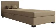 Inne meble do sypialni - Jasnobrązowy tapczan z zagłówkiem i pojemnikiem E8-D58 - miniaturka - grafika 1