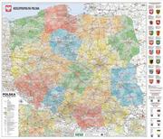 Mapy i plansze edukacyjne - Mapa Ścienna Polski - Administracyjno-Samochodowa - miniaturka - grafika 1