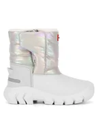 Buty dla dziewczynek - Hunter Śniegowce KFT5001PCT-PYR Biały - miniaturka - grafika 1