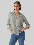 Bluzki damskie - Vero Moda Bluzka "Vmbumpy" w kolorze zielonym - miniaturka - grafika 1