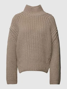 Sweter wełniany o kroju oversized z imitacji dzianiny - Swetry damskie - miniaturka - grafika 1