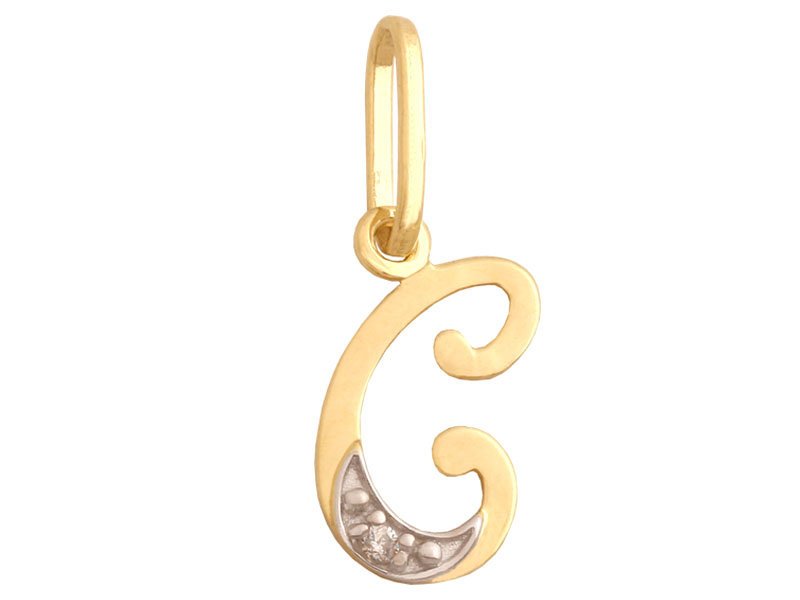 Złota Przywieszka 585 Literka C Z Cyrkoniami
