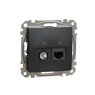 Gniazdka elektryczne - Schneider Gniazdo TV + RJ45 (kat.6 UTP) SEDNA Design & Elements antracyt - miniaturka - grafika 1