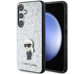 Etui i futerały do telefonów - Karl Lagerfeld KLHCS24MGCNPSG S24+ S926 srebrny/silver hardcase Fixed Glitter Ikonik Logo Metal Pin - miniaturka - grafika 1