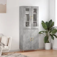 Witryny - vidaXL Witrynka, szarość betonu 69,5x34x180 cm materiał drewnopochodny - miniaturka - grafika 1