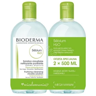 Bioderma LAB. SEBIUM H2O antybakteryjny płyn micelarny 2x500ml - Płyny micelarne - miniaturka - grafika 3