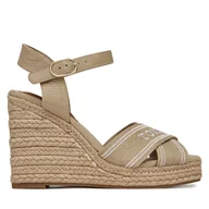 Espadryle damskie - Espadryle Tommy Hilfiger Tommy Hilfiger Espad High Wedge FW0FW08668 Beżowy - miniaturka - grafika 1