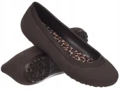 Baleriny - BALERINY DAMSKIE - CROCS - MAMMOTH LEOPARD LINED FLAT W 16203-2L3 brązowe - miniaturka - grafika 1