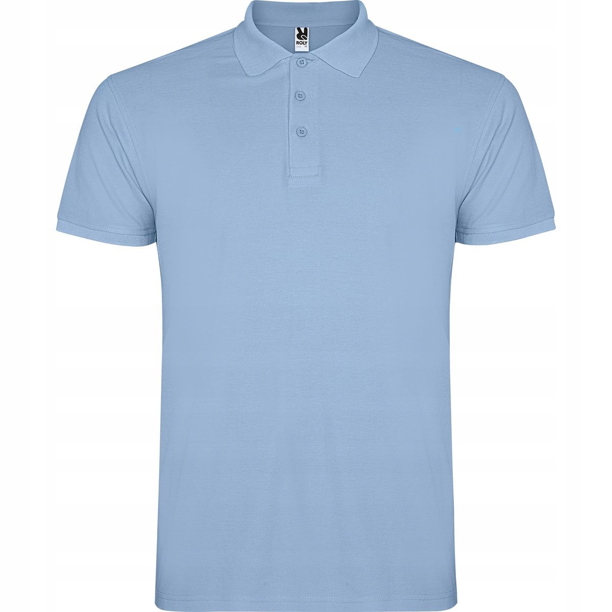Koszulka POLO Męska Bawełna PIQUE Roly STAR 6638 NIEBIESKA SKY BLUE L