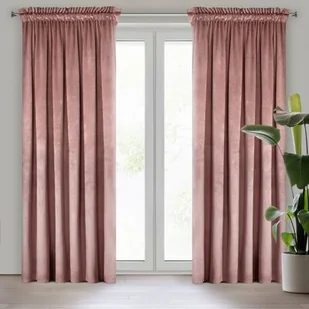 Zasłona na taśmie marszczącej ROSA 140 x 270 cm różowy - Zasłony - miniaturka - grafika 1