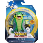 Figurki dla dzieci - SONIC THE HEDGEHOG JAKKS PACIFIC RUCHOMA FIGURKA VECTOR + SUPER RING - miniaturka - grafika 1