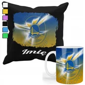Gadżety dla niej i dla niego - ZESTAW KUBEK + PODUSZKA Z POSZEWKĄ- PREZENT DLA FANA GOLDEN STATE + IMIĘ - miniaturka - grafika 1