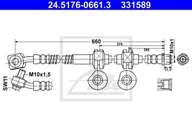 Przewody hamulcowe - Przewód hamulcowy elastyczny ATE 24.5176-0661.3 - miniaturka - grafika 1