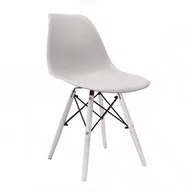 Krzesła - Krzesło DSW Milano szare, nogi białe - miniaturka - grafika 1
