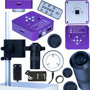 Mikroskop Rosfix MIKROSKOP CYFROWY PRO Z OŚWIETLACZEM PUPPIS PINK PRO HDMI USB SD 51MP 4W1 - Mikroskopy i lupy - miniaturka - grafika 1
