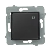 Wyłączniki światła i elektryczne - Polmark Przycisk dzwonek ROSA czarny - miniaturka - grafika 1