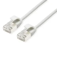 Kable miedziane - ROLINE U/FTP DataCenter kabel krosowy | Kat.6A | LSOH | Slim | biały | 1,0 m | kabel sieciowy kategorii 6A z wtykami RJ-45 po obu stronach - miniaturka - grafika 1