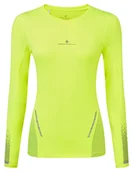 Koszulki sportowe damskie - RONHILL Koszulka do biegania damska z długim rękawem TECH REFLECT L/S TEE fluo yellow/reflect - miniaturka - grafika 1