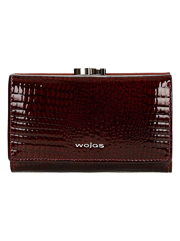 Wojas Skórzany portfel w kolorze czerwonym - 14,5 x 8,5 x 3 cm