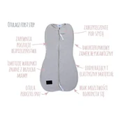 Rożki i beciki - Sleepee otulacz niemowlęcy first step z czapeczką bohemian sand - miniaturka - grafika 1