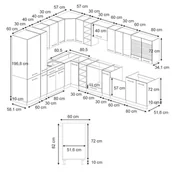 Meble kuchenne - Vicco Kuchnia narożna Fame-Line, Ciemnoszary, 347 x 60 cm , BP Antracyt - miniaturka - grafika 1