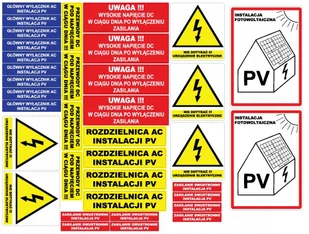 NOWE wymogi naklejki elektryczne FOTOWOLTAIKA PV - Panele fotowoltaiczne - miniaturka - grafika 1