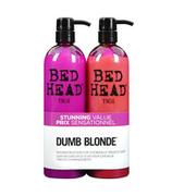 Zestawy kosmetyków damskich - Tigi Bed Head Dumb Blonde zestaw 750ml Bed Head Dumb Blonde Shampoo + 750ml Bed Head Dumb Blonde Reconstructor dla kobiet - miniaturka - grafika 1