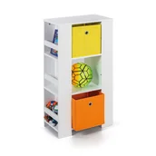 Zestawy mebli dla dzieci - Regał dziecięcy z szufladami tekstylnymi TOWER, biały - miniaturka - grafika 1