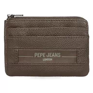 Portfele - Pepe Jeans Checkbox Portfel Brązowy 11x7x1,5 cms Skóra, Brązowy, Talla única, portmonetka - miniaturka - grafika 1