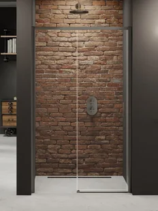Drzwi prysznicowe rozsuwane lewe kolor stalowy 120 cm D-0889A Prime New Trendy Gunmetal Brushed - Ścianki i drzwi prysznicowe - miniaturka - grafika 1